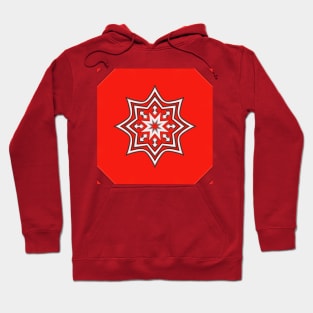 Bright Red Kaleidoscope Pattern (Seamless) 5 Hoodie